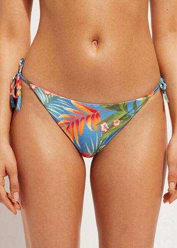 Abajo De Bikini Calzedonia String Maui Mujer Verde | CL1606VD