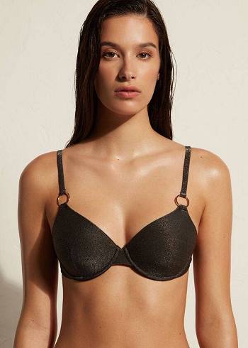 Arriba De Bikini Calzedonia Push Up Hollywood Mujer Negras | CL1943CE