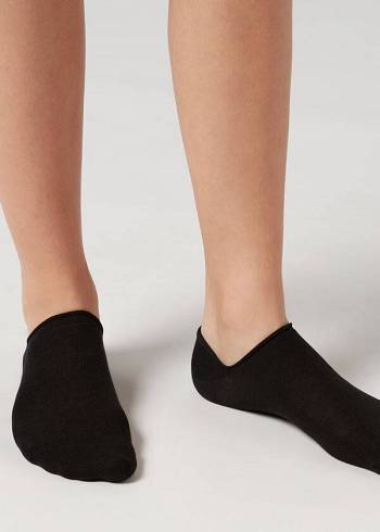 Calcetines Calzedonia Algodon No-Show rosa Hombre Negras | CL2890YU