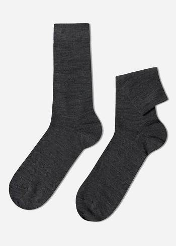 Calcetines Calzedonia Lana and Algodon Crew Hombre Gris | CL2803CE