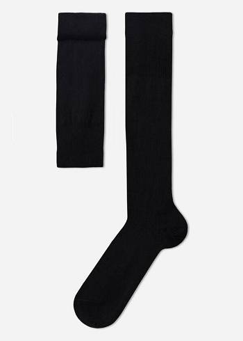 Calcetines Calzedonia Long with Cashmere Hombre Negras | CL2787SO
