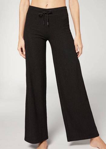 Leggins Calzedonia Cashmere Palazzo Mujer Negras | CL2625FM