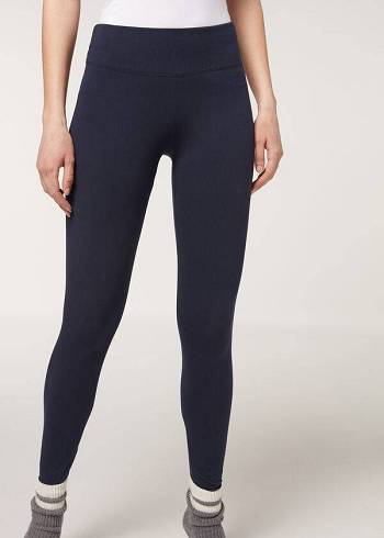Leggins Calzedonia Supima Algodon Mujer Azules | CL2694HK