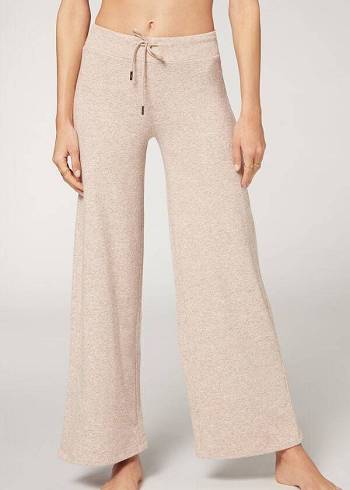 Pantalones Calzedonia Cashmere Palazzo Mujer Beige | CL2715DN