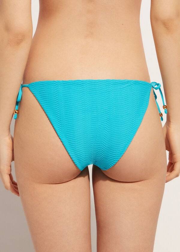 Abajo De Bikini Calzedonia Chevron String Casablanca Mujer Turquesa Verde | CL1358OR