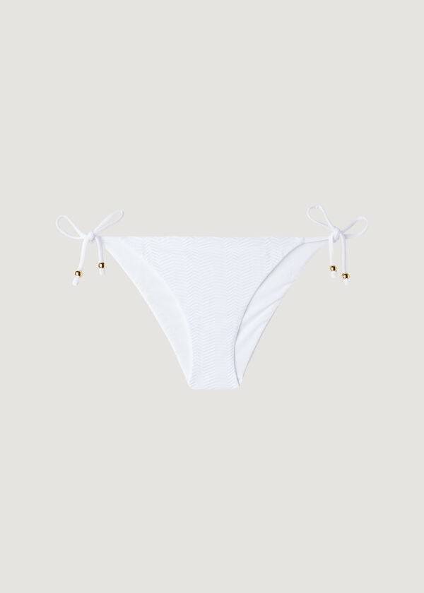 Abajo De Bikini Calzedonia Chevron String Casablanca Mujer Blancas | CL1359PQ