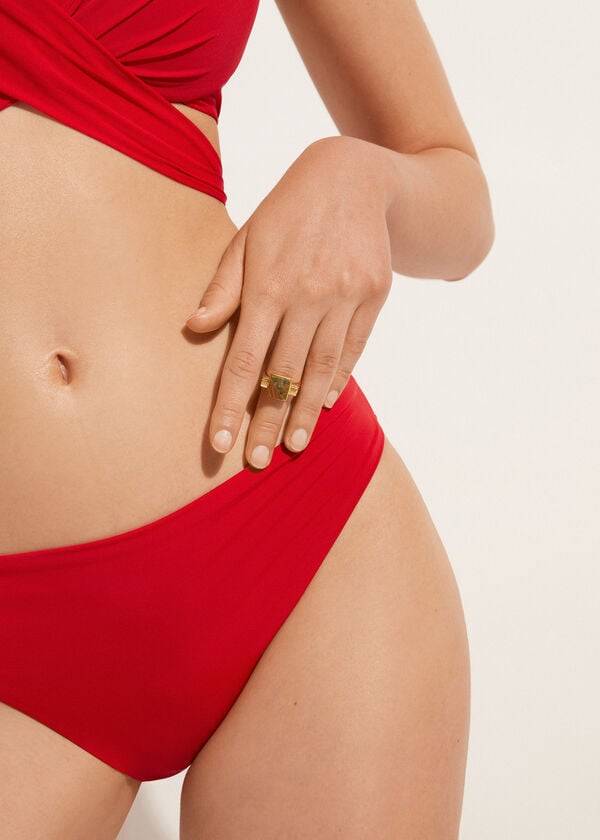 Abajo De Bikini Calzedonia Indonesia Eco Low rise Mujer Rojas | CL1477BC