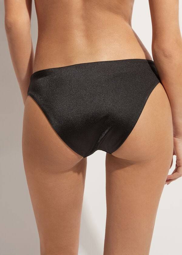 Abajo De Bikini Calzedonia Sequined Cannes Mujer Negras | CL1534EX