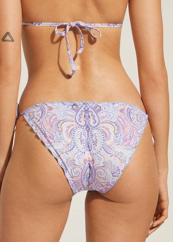 Abajo De Bikini Calzedonia String Amalfi Mujer Azules | CL1577ZG