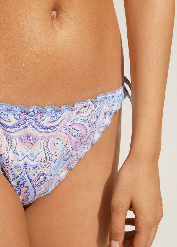 Abajo De Bikini Calzedonia String Amalfi Mujer Azules | CL1577ZG