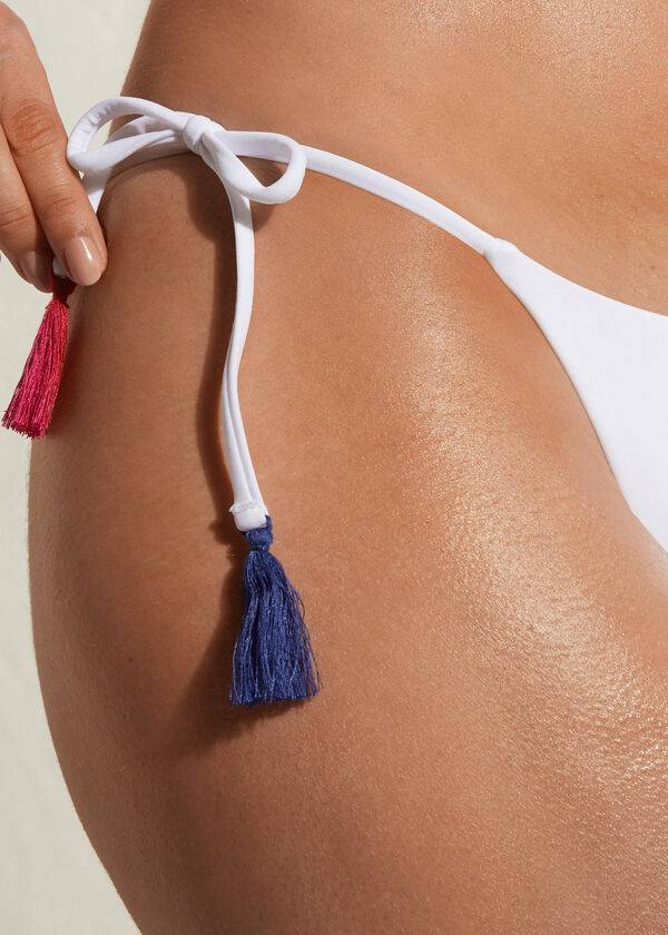Abajo De Bikini Calzedonia String Delhi Mujer Blancas | CL1589YU