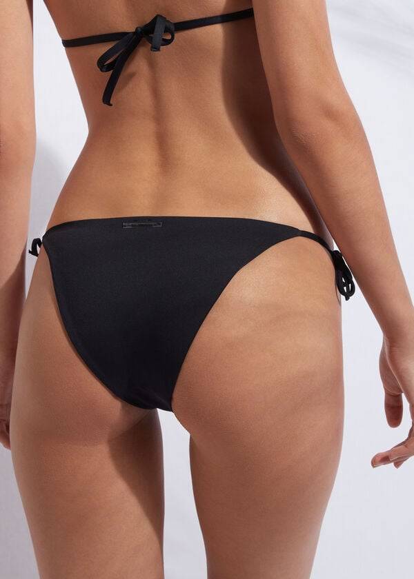 Abajo De Bikini Calzedonia String Indonesia Mujer Negras | CL1597FM