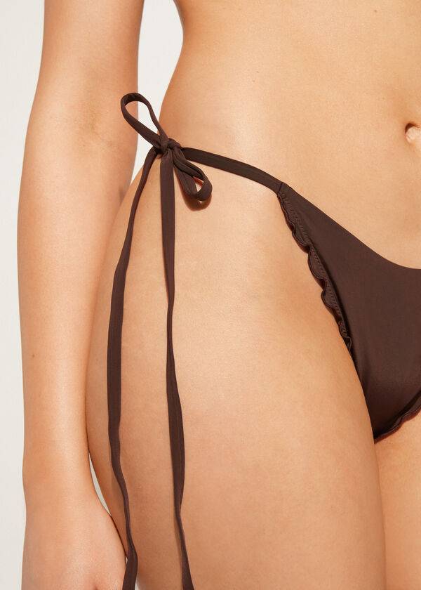 Abajo De Bikini Calzedonia String Tanga Islamorada Mujer Cafe Marrones | CL1618OR