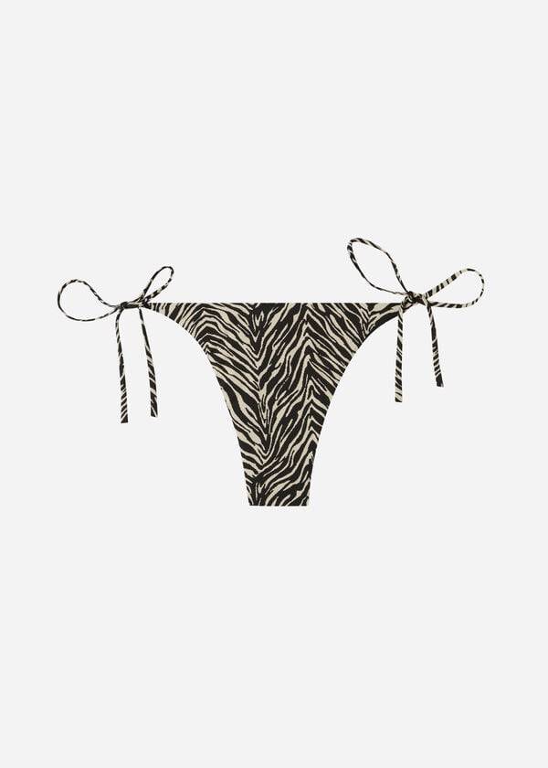 Abajo De Bikini Calzedonia Tanga Zebra Nairobi Mujer Negras | CL1641YU