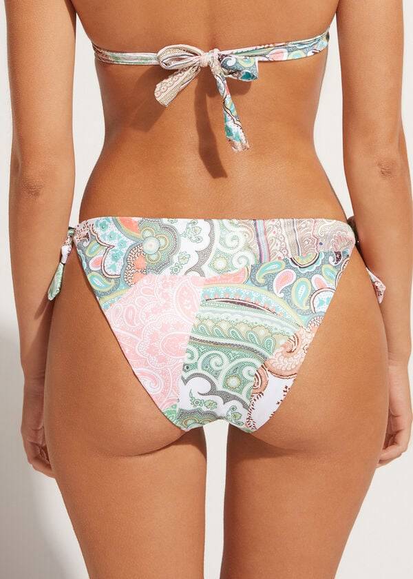 Abajo De Bikini Calzedonia Tied Saint Tropez Mujer Verde | CL1654LH