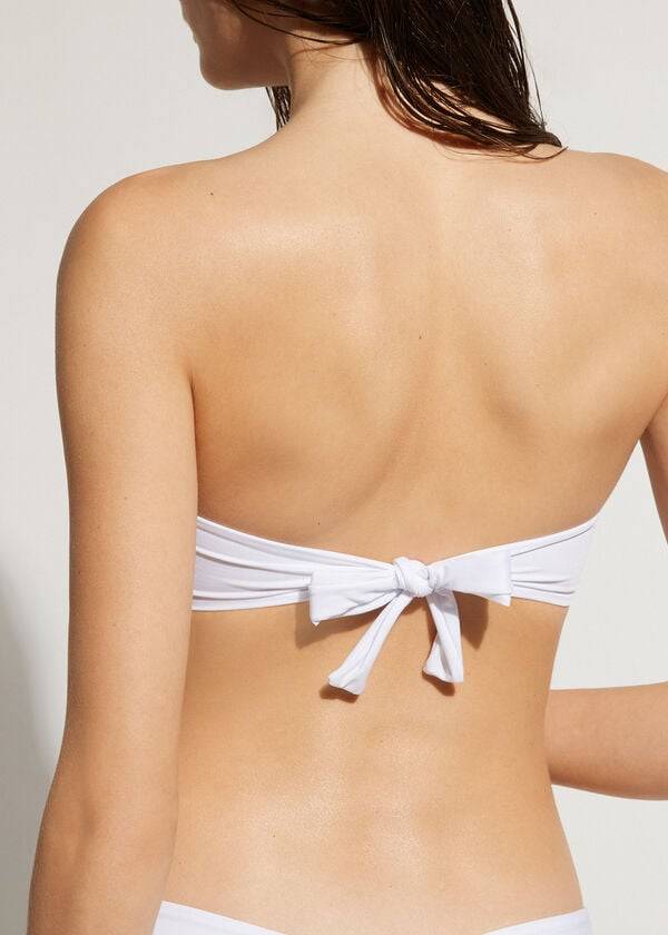 Arriba De Bikini Calzedonia Acolchado Bandeau Indonesia Eco cobey Mujer Blancas | CL1797YU