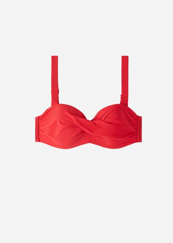 Arriba De Bikini Calzedonia Acolchado Bandeau Indonesia Strapless Mujer Rojas | CL1812XF