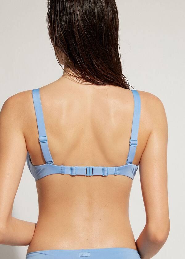 Arriba De Bikini Calzedonia Acolchado Push Up Indonesia Eco Mujer Azules | CL1817MA