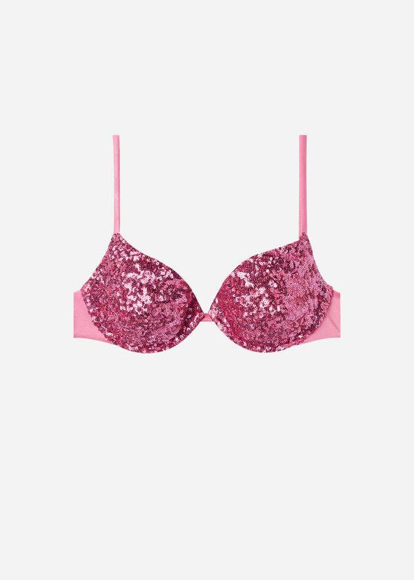 Arriba De Bikini Calzedonia Acolchado Push-Up Cannes rosa Mujer Rosas | CL1844QZ
