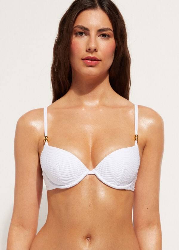 Arriba De Bikini Calzedonia Acolchado Push-Up Casablanca Mujer Blancas | CL1848TV