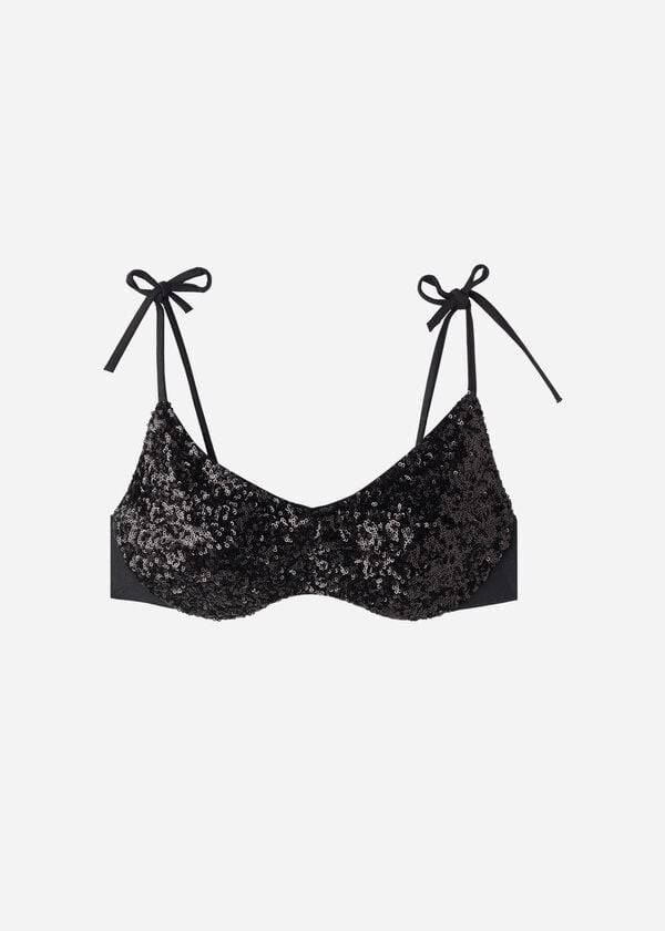 Arriba De Bikini Calzedonia Acolchado Tank-Estilo Cannes rosa Mujer Negras | CL1888LH