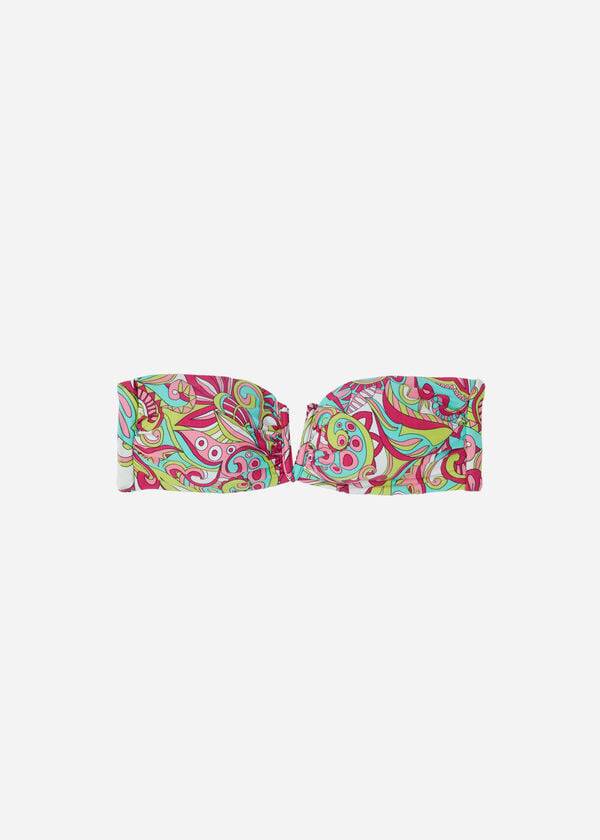 Arriba De Bikini Calzedonia Bandeau Londra Mujer Rosas | CL1696OR