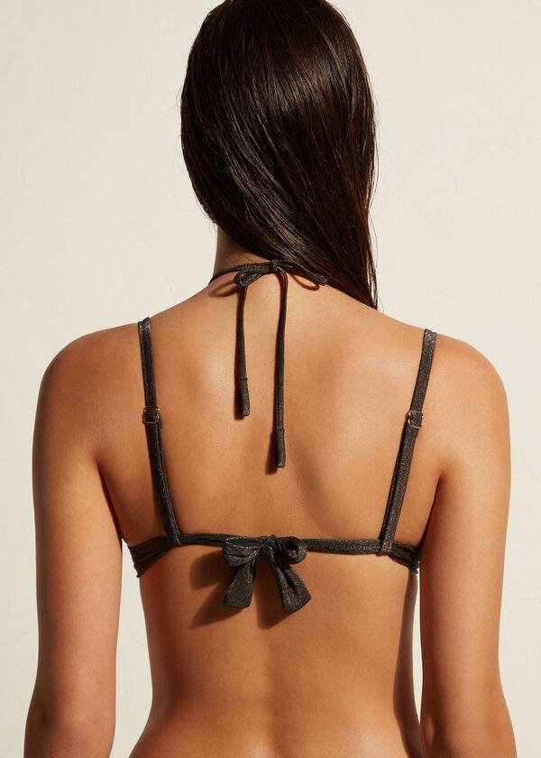 Arriba De Bikini Calzedonia Graduated Acolchado Push Up Hollywood Mujer Negras | CL1718TV