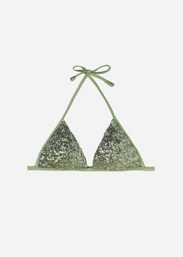 Arriba De Bikini Calzedonia Graduated Acolchado Triangle Cannes Mujer Verde | CL1732LH