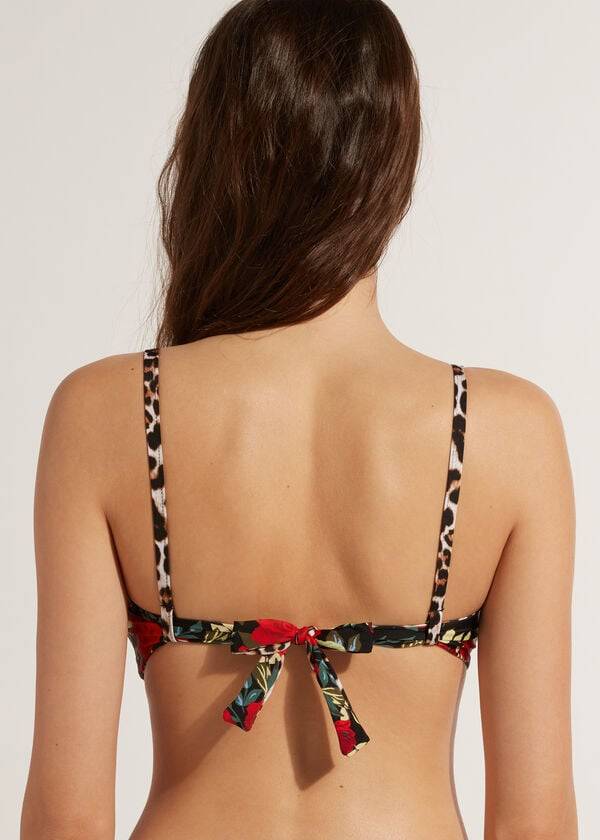 Arriba De Bikini Calzedonia Graduated Soft Acolchado Triangle Nizza Mujer Rosas Negras | CL1766QZ