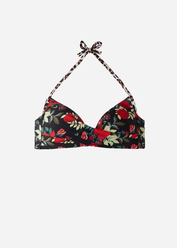Arriba De Bikini Calzedonia Graduated Soft Acolchado Triangle Nizza Mujer Rosas Negras | CL1766QZ