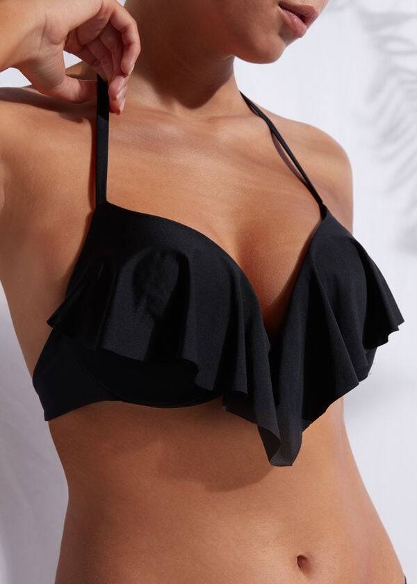 Arriba De Bikini Calzedonia Super Acolchado Push Up Indonesia Eco cobey Mujer Negras | CL1976EX
