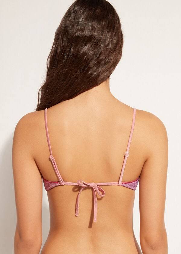 Arriba De Bikini Calzedonia Tank Estilo Lamé Lisbona Mujer Rosas | CL1997BC