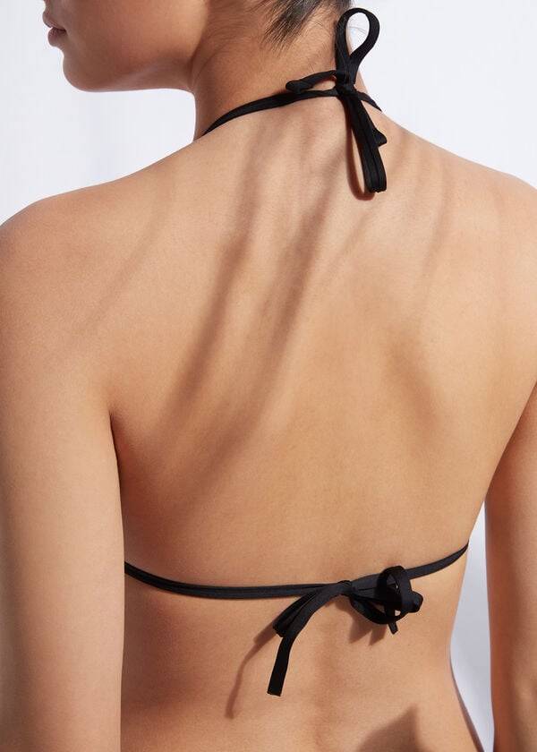 Arriba De Bikini Calzedonia Triangle String Indonesia Eco cobey Mujer Negras | CL2039FM