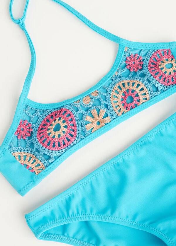 Bañadores Calzedonia Two Piece Capri Niños Turquesa | CL3054AP