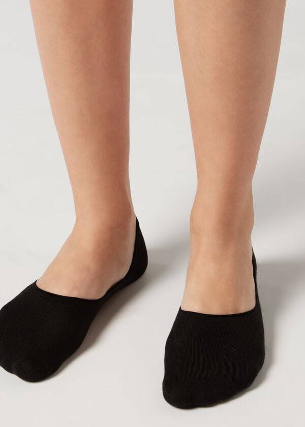 Calcetines Calzedonia Algodon Invisible Mujer Negras | CL2205BC