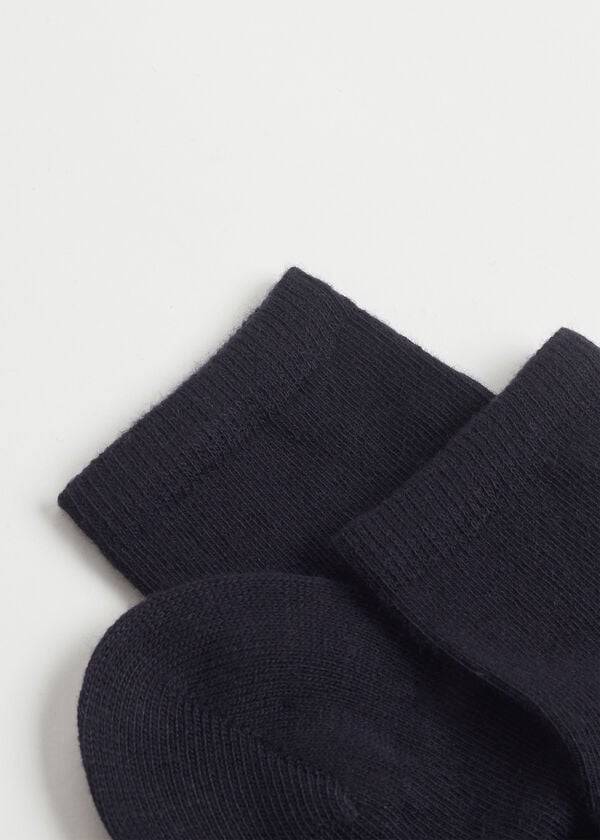Calcetines Calzedonia Cashmere Blend Corta Niños Azules | CL3093HK
