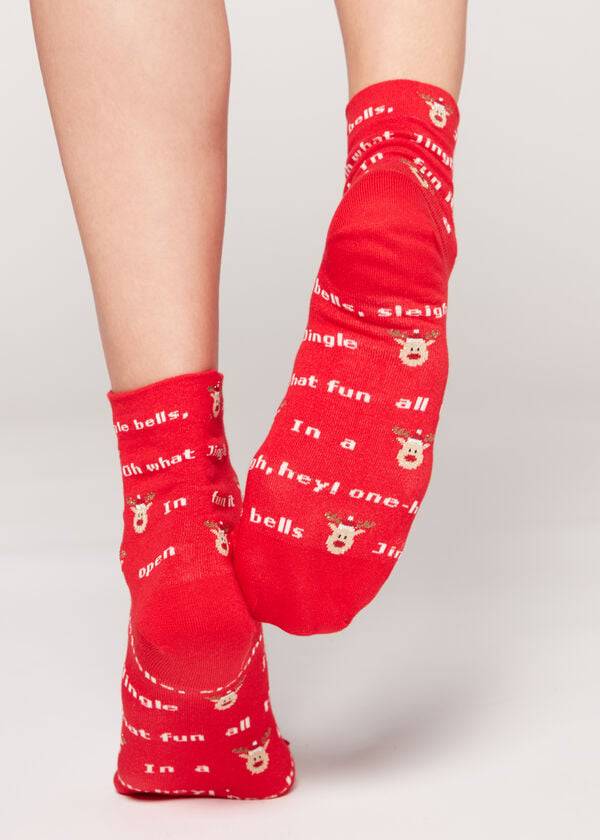 Calcetines Calzedonia Christmas Series Corta Mujer Rojas | CL2370IS