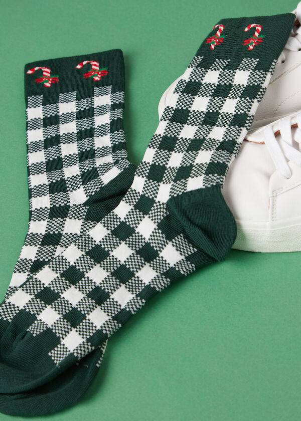 Calcetines Calzedonia Christmas Series Corta Crew Hombre Verde | CL2793YU