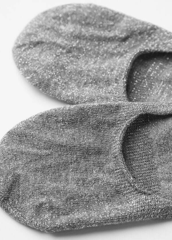 Calcetines Calzedonia Glitter Algodon Invisible Mujer Gris | CL2209WY