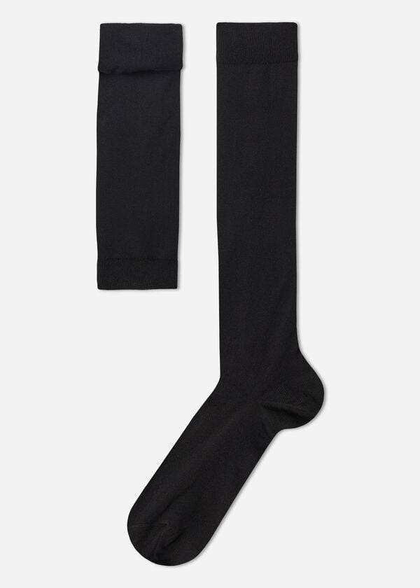 Calcetines Calzedonia Stretch Algodon Long Hombre Negras | CL2774UT