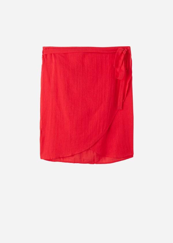Cubrirlos Calzedonia Corta Wrap Sarong Mujer Rojas | CL2140AP