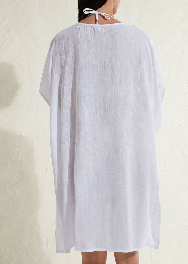 Cubrirlos Calzedonia Crochet Neckline Kaftan Mujer Blancas | CL2075BC