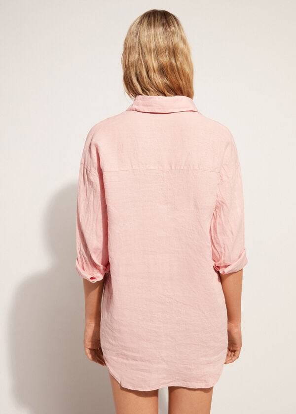 Cubrirlos Calzedonia Linen Shirt Mujer Doradas | CL2098XF