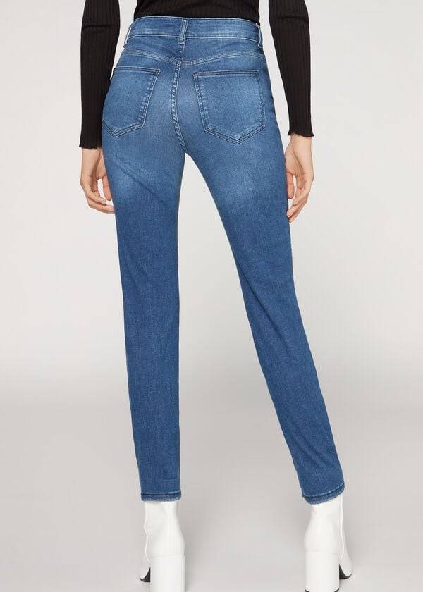 Jeans Calzedonia Super Flex Denim High Cintura Superskinny Mujer Azules | CL2615VD