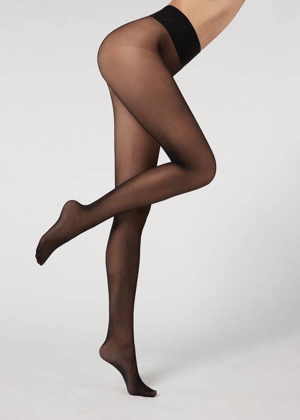 Mallas Calzedonia 20 Denier Essential Invisible Sheer Mujer Negras | CL1144EX