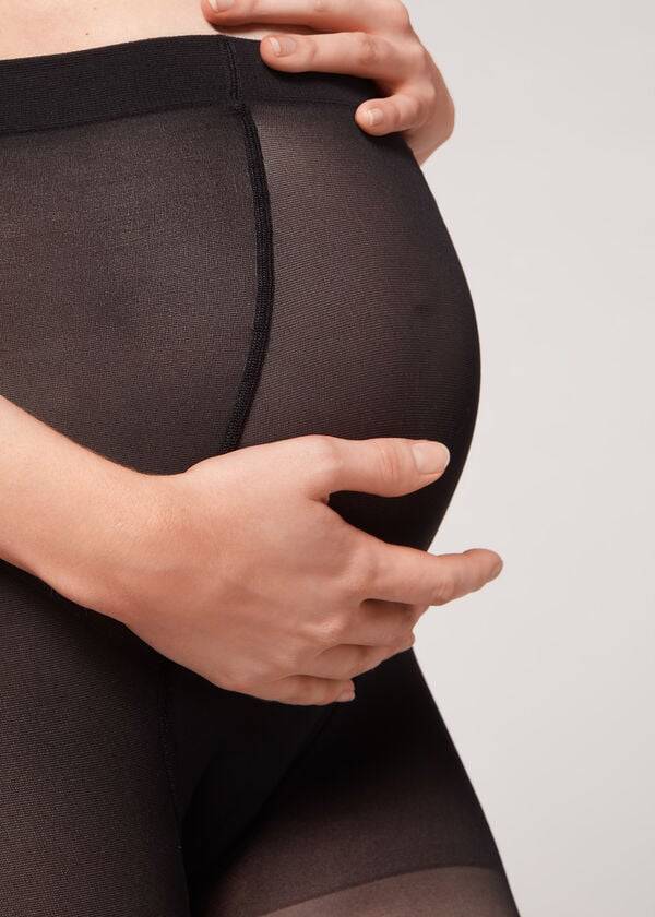 Mallas Calzedonia 30 Maternity Denier Sheer Mujer Negras | CL1002JJ