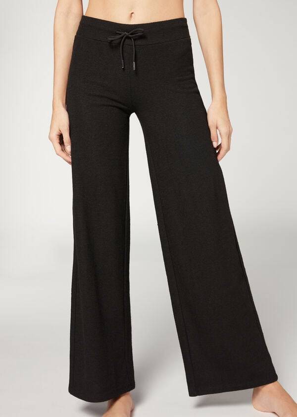 Pantalones Calzedonia Cashmere Palazzo Mujer Negras | CL2717AP