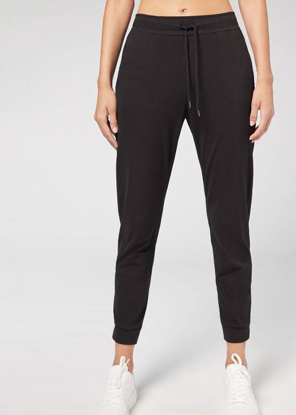 Pantalones Calzedonia Jogger in Ultra Light Supima Algodon Mujer Negras | CL2734ZG
